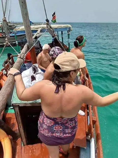 Wasini Island boat riding - spotting dolphins