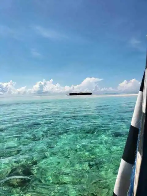 Traditional dhow sailing to Jiwe Dhow at Wasini Island